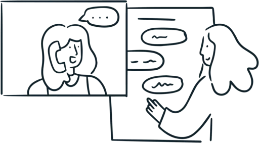 Two Refundee team members helping a customer over a video call
